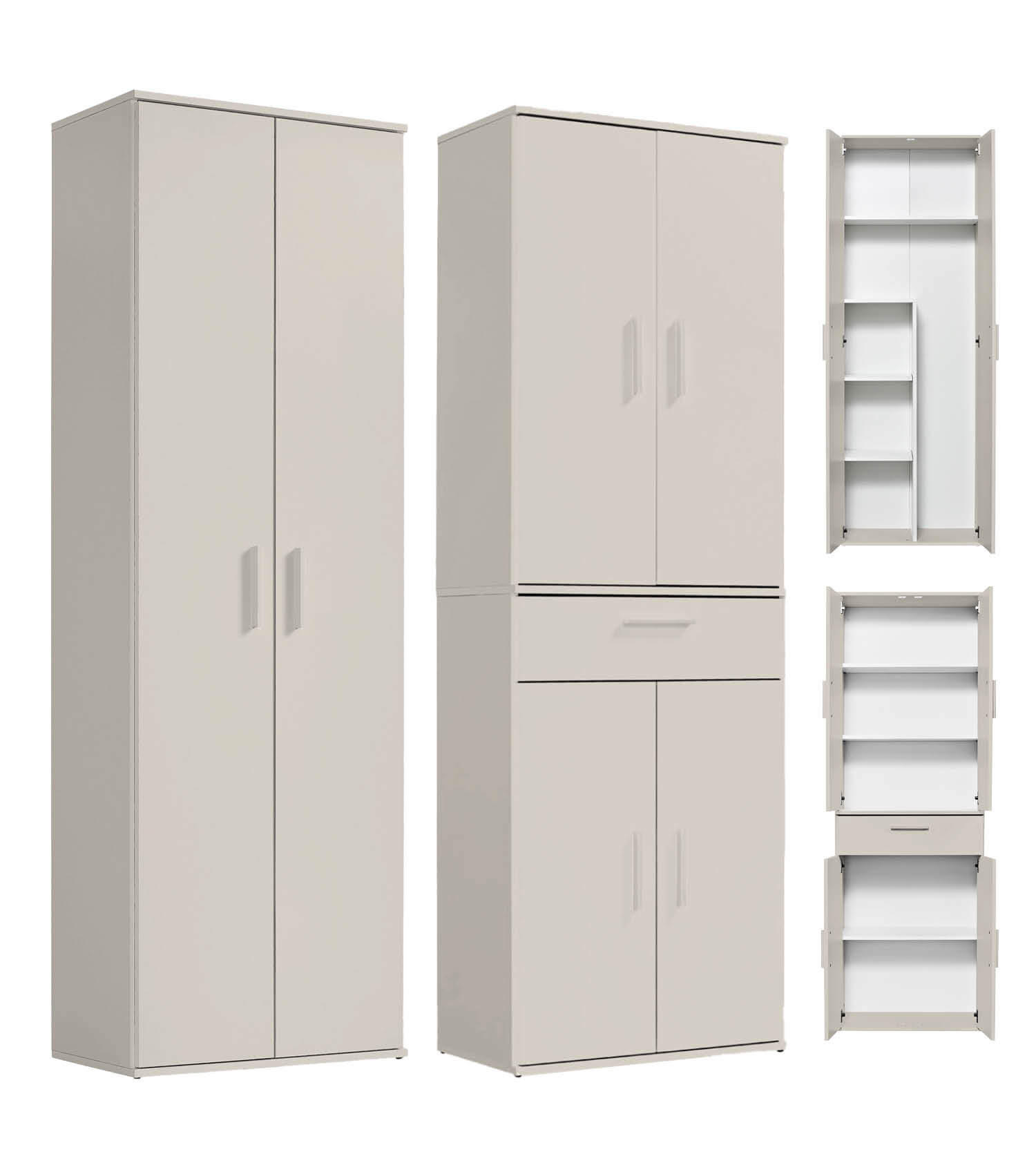 MEHRZWECKSCHRANK SET Der Allzweckwaffe - Kaschmir, Holzwerkstoff (60/180/34cm) - Mokebo