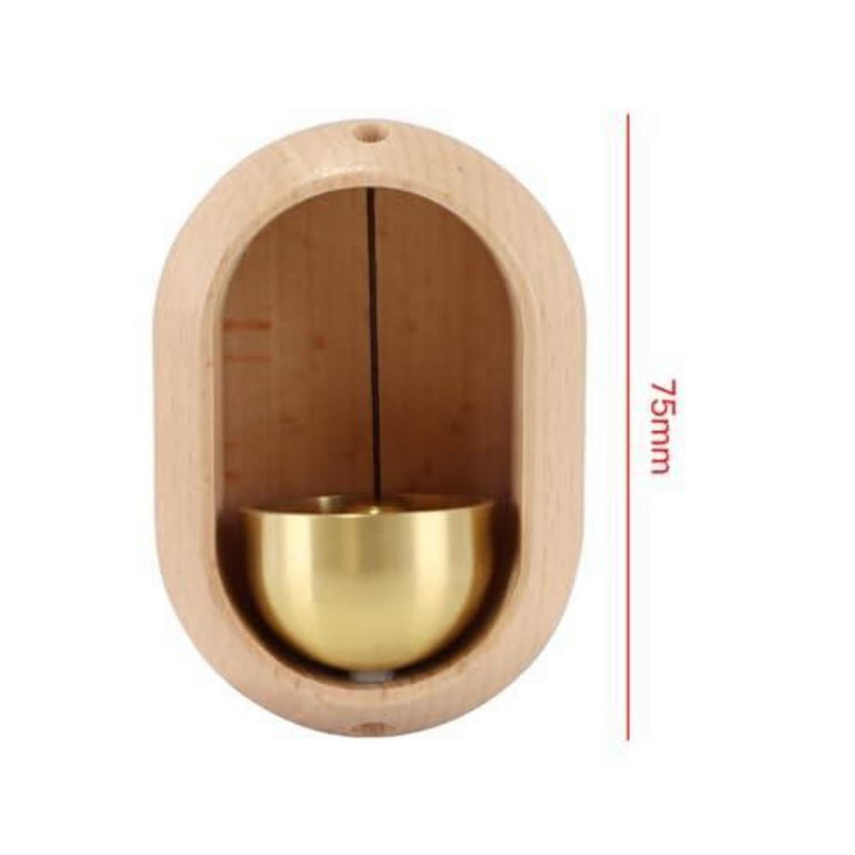 WINDSPIEL mit Glocke Holz Oval - Goldfarben, Holz (8/5/5cm)