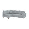 ECKSOFA Sigurd Hellgrau Chenille - Ottomane links - Hellgrau/Braun, Holz/Textil (231/161cm) - S-Style Möbel