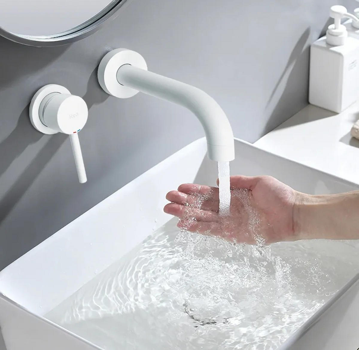 UNTERPUTZ Armatur Rea Lungo White Mat + Ibox - Weiß, Metall (20/11/16cm) - REA