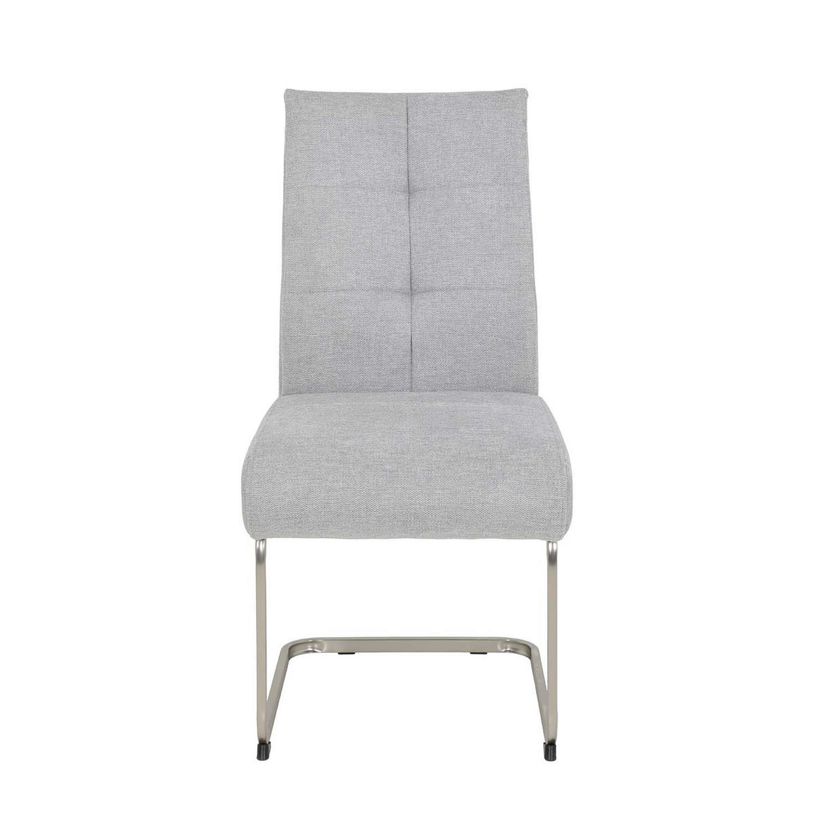SCHWINGSTUHL 4 Stück Ines, XL Sitzbreite - Grau - Edelstahlfarben/Grau, Textil/Metall (50/99/66cm) - Hela Vertriebs GmbH