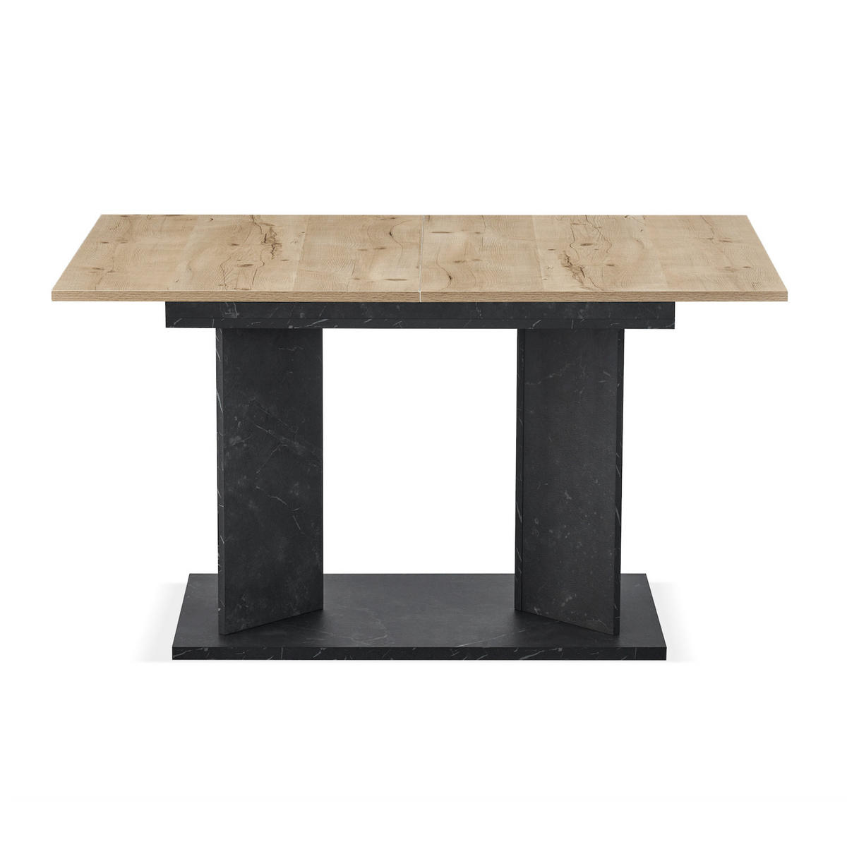 ESSTISCH VIVIAN 120-160/80/76 cm - Anthrazit/Eiche San Remo, Holzwerkstoff (80/120/76cm) - B&D Home