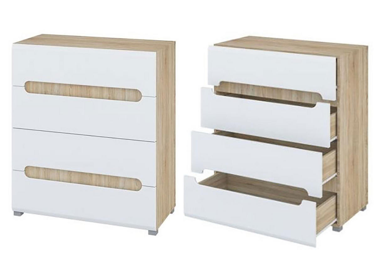 JUGENDZIMMER SET 7-TEILIG Leonardo Sonoma Eiche / weiß 341 / 101 / 220cm - Eichefarben/Multicolor, Holzwerkstoff (341/220/101cm) - Feldmann-Wohnen