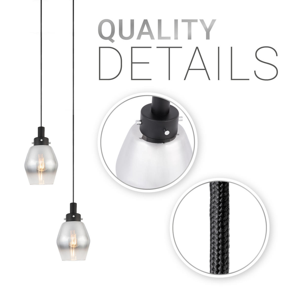 PENDELLEUCHTE Dora - Schwarz, Metall (14/14/25.4cm) - Paco Home