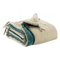 TAGESDECKE Elise Chambray graugrün 80 x 180 cm - Grün, Textil (80/180cm) - Vivaraise