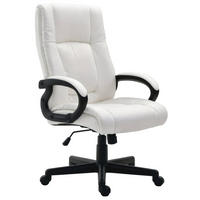 CHEFSESSEL Lederlook Weiß - Schwarz/Weiß, Kunststoff/Textil (66/106/70cm) - CLP