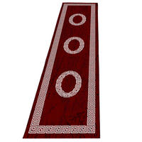 TEPPICH Kurzflor Mäander-Muster Polypropylen Wohnzimmer Rot Läufer 80x300 - Rot, Textil (80/300cm) - KADIMA DESIGN