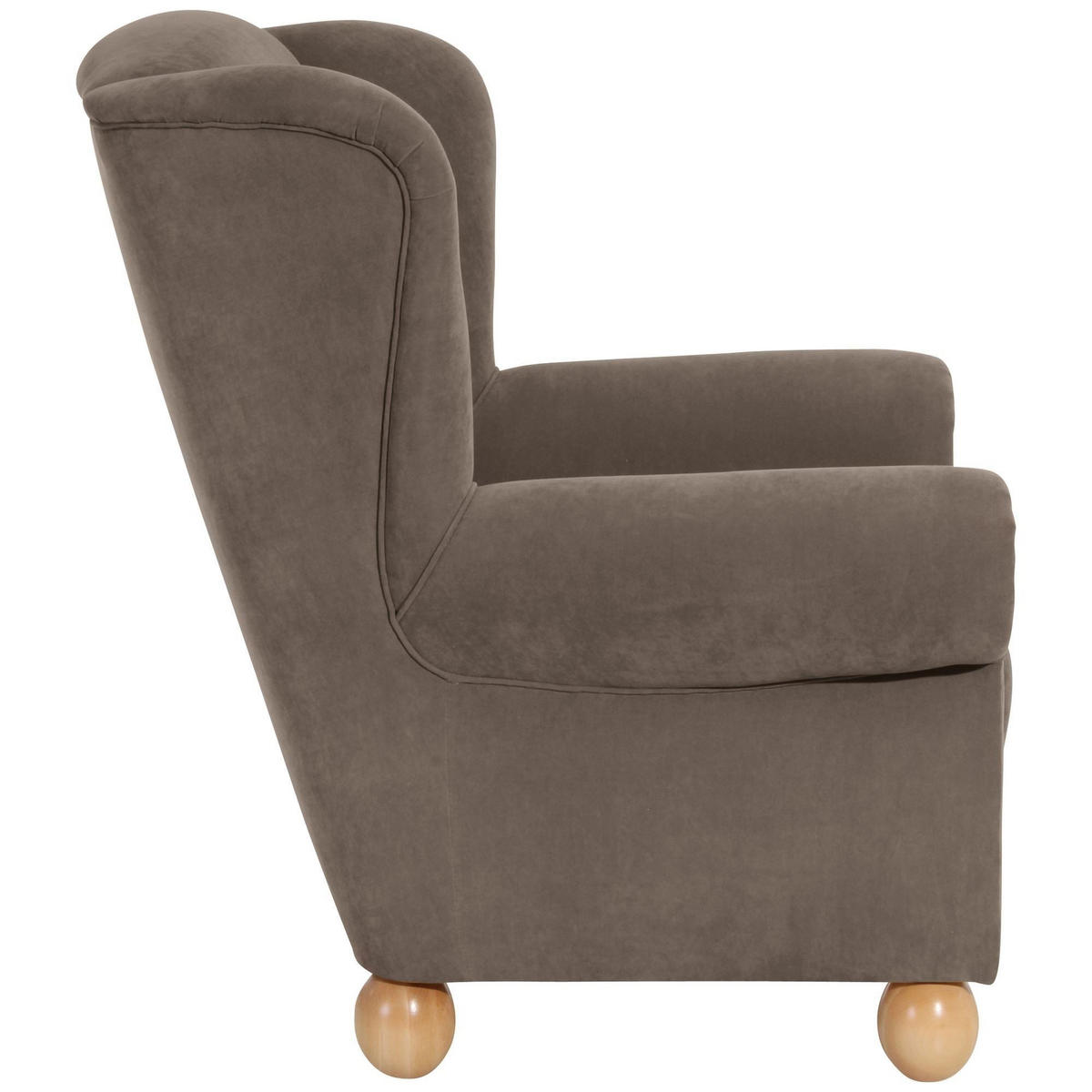 OHRENBACKENSESSEL Kasha Bezug Veloursstoff Buche natur / sahara - Buchefarben/Sahara, Kunststoff (93/103/87cm) - 58aufmkessel