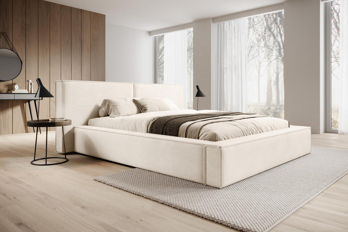 POLSTERBETT HEVE 120x200 Creme - Creme, Holzwerkstoff (120/200cm) - Compleo24