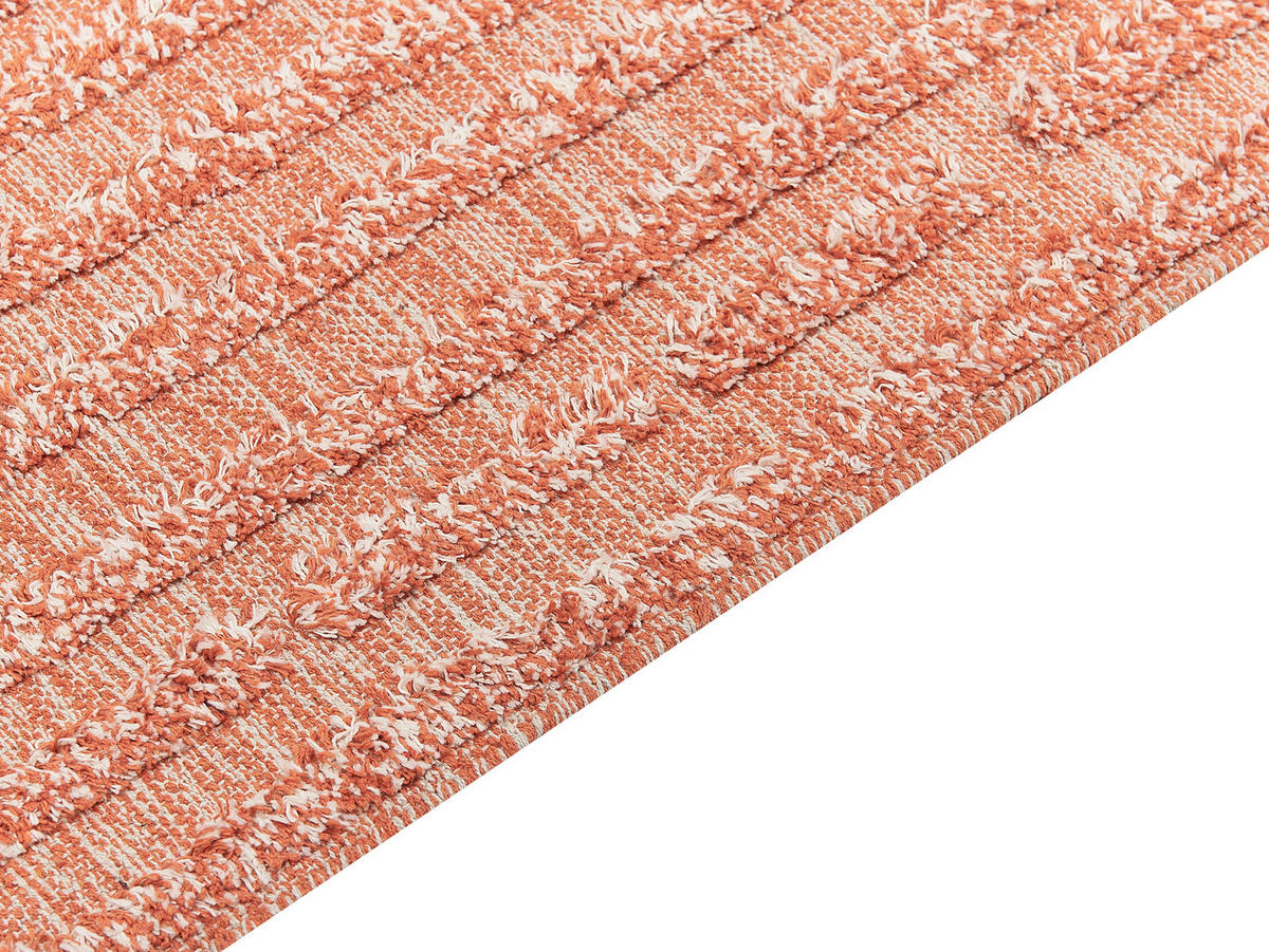 KURZFLOR-TEPPICH Mugla 230/160 cm - Orange, Textil (160/230cm) - Beliani