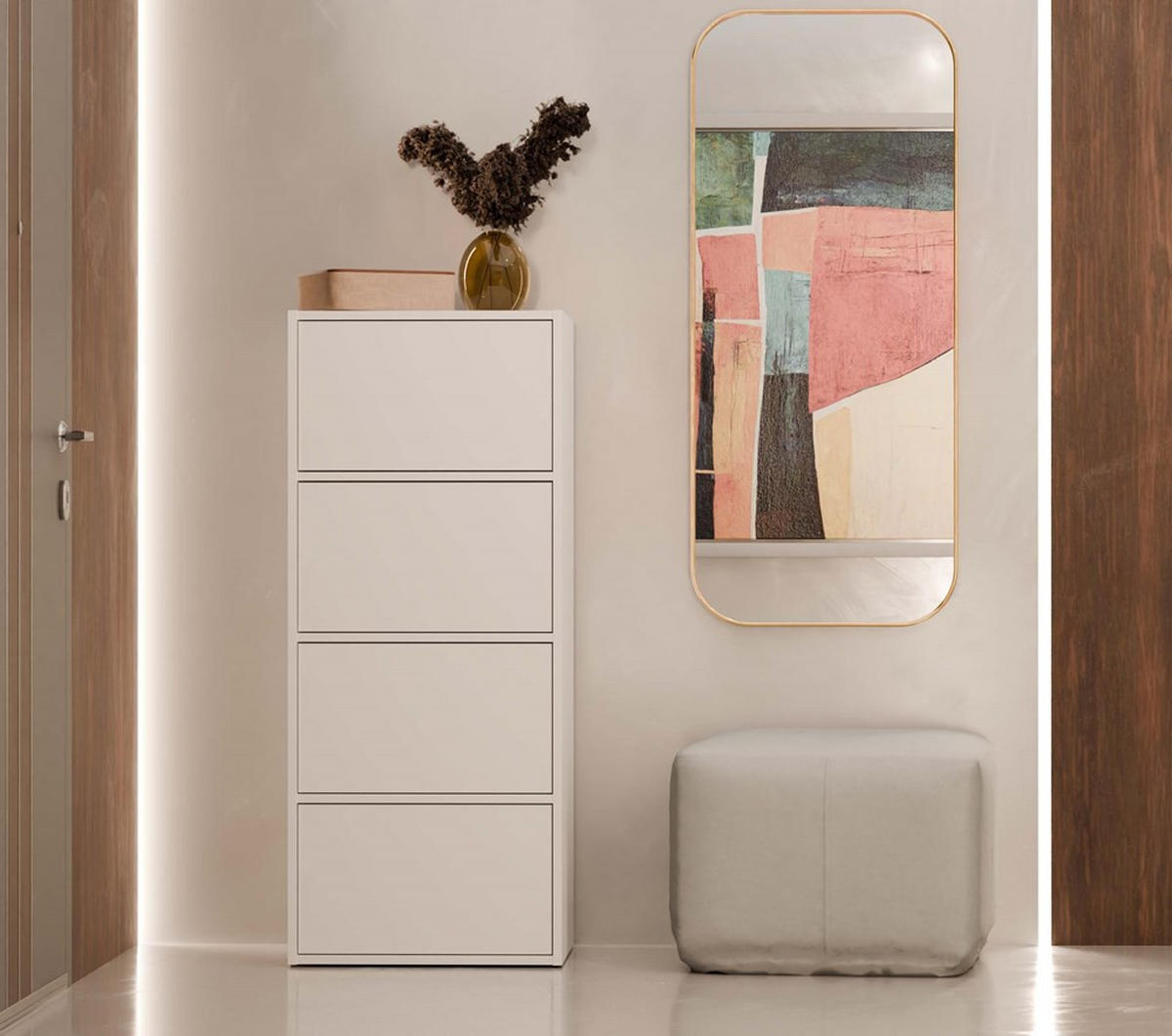 HIGHBOARD Kate - Weiß, Holzwerkstoff (50/119/40cm) - kommodly