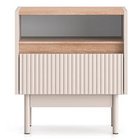 NACHTTISCH Dunea Kaschmirgrau/Eichenholzoptik 50 cm - Taupe, Holzwerkstoff/Metall (50/35/55cm) - Selsey