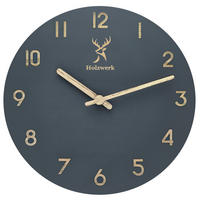 WANDUHR Holz Designer BAMBERG Loft Wand Uhr, grau - Beige/Grau, Holz (25/25/2.2cm) - Holzwerk