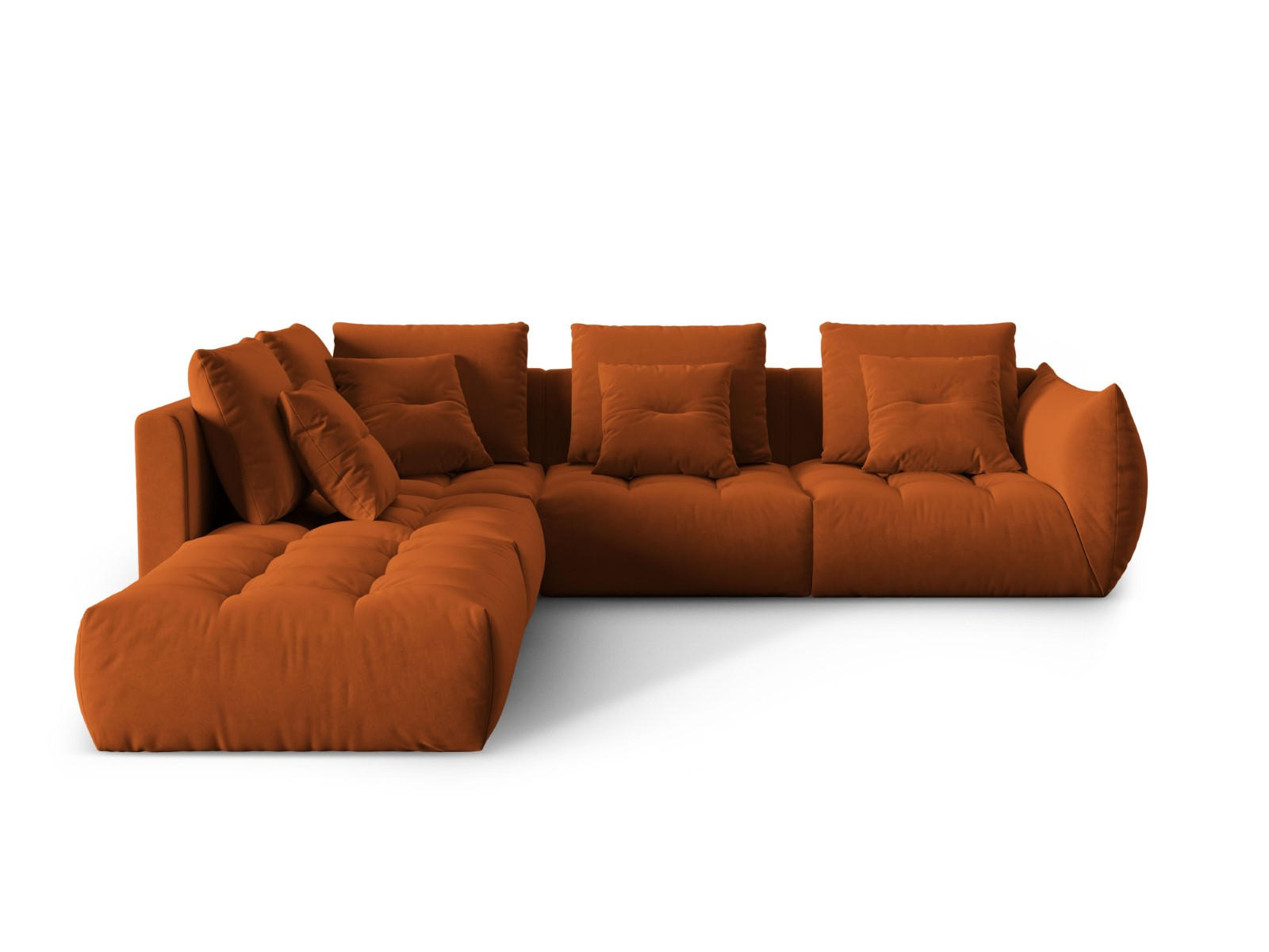 ECKSOFA modular links Bloom aus Samt terrakotta 4 Sitzplätze - Terracotta, Textil (310/316cm) - Micadoni