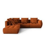 ECKSOFA modular links Bloom aus Samt terrakotta 4 Sitzplätze - Terracotta, Textil (310/316cm) - Micadoni
