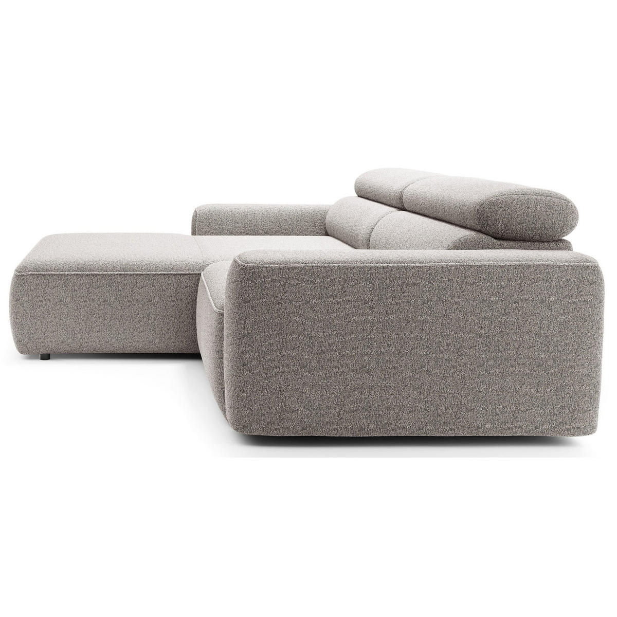 ECKSOFA Fando mit Schlaffunktion, L-Form, 4-Sitzer 252 cm, links Flechtstoff Greige - Taupe/Schwarz, Holz/Kunststoff (252/182cm) - Selsey