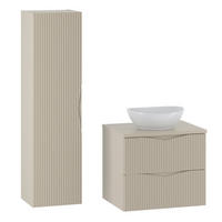 BADMÖBEL 60.6cm Tao 2er-Set Kaschmir - Beige, Holzwerkstoff (60.6/50/45.8cm) - Petits-meubles