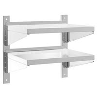 WANDREGAL Mit 2 Böden 50/40/48 Cm Silbern Edelstahl - Silberfarben, Metall (40/48/50cm) - vidaXL