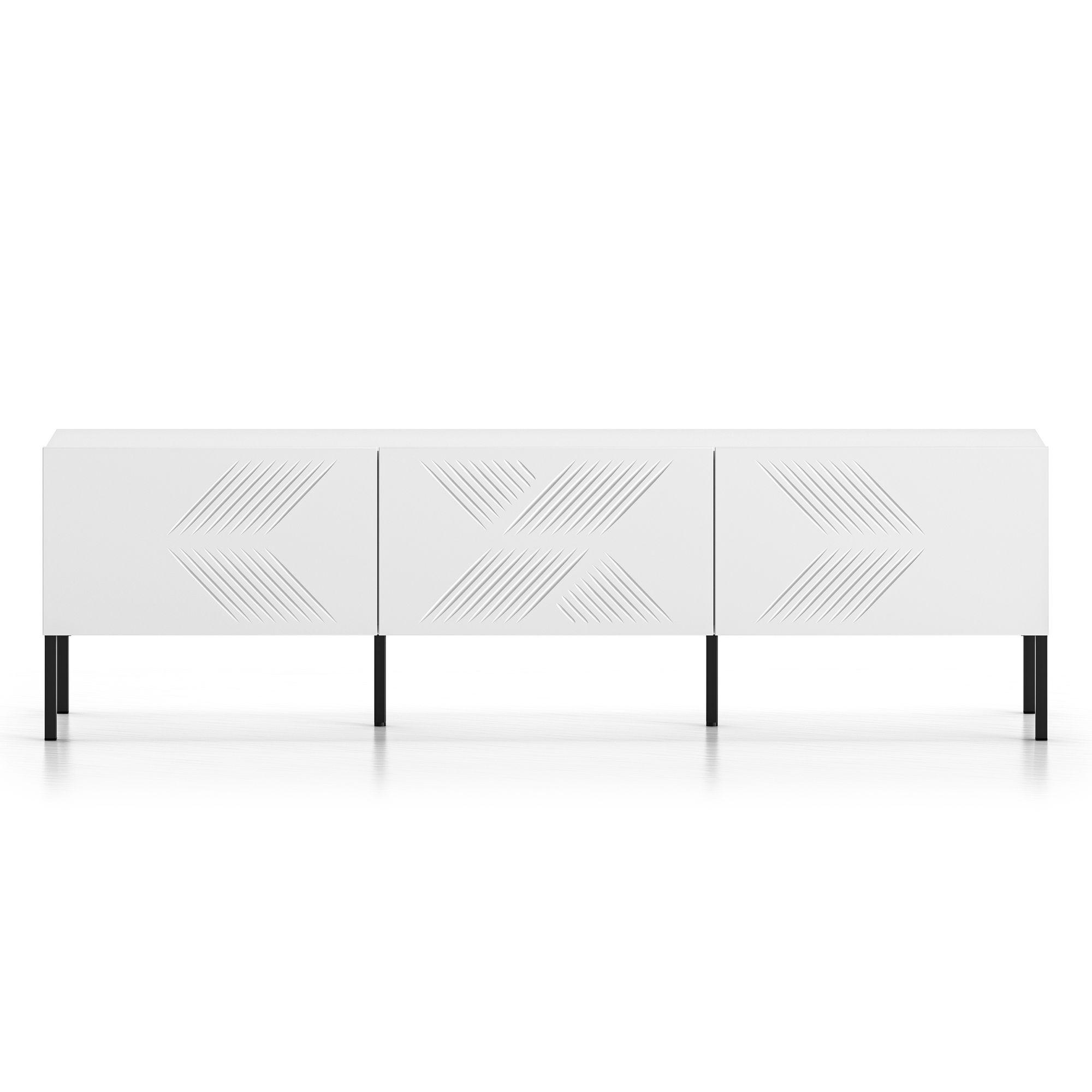 TV-MÖBEL NEBRO,Weiß - Schwarz/Weiß, Holzwerkstoff (170/50/37cm) - KONSIMO®