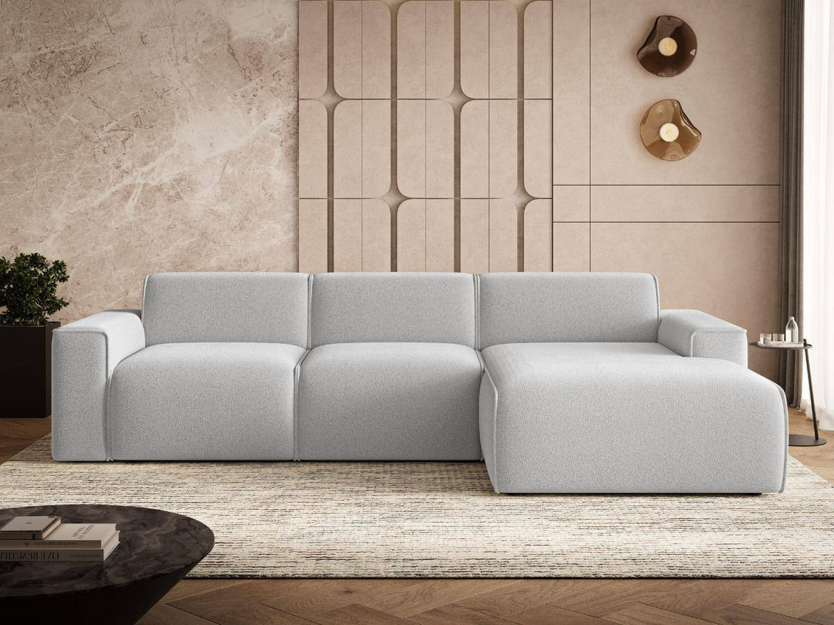 ECKSOFA Lavia Grau Rechts - Schwarz/Grau, Holz/Kunststoff (165/310cm) - Graingold