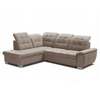 ECKSOFA LENO Links, mit Schlaffunktion und Bettkasten, Beige - Beige, Kunststoff/Textil (261/220cm) - Idohome