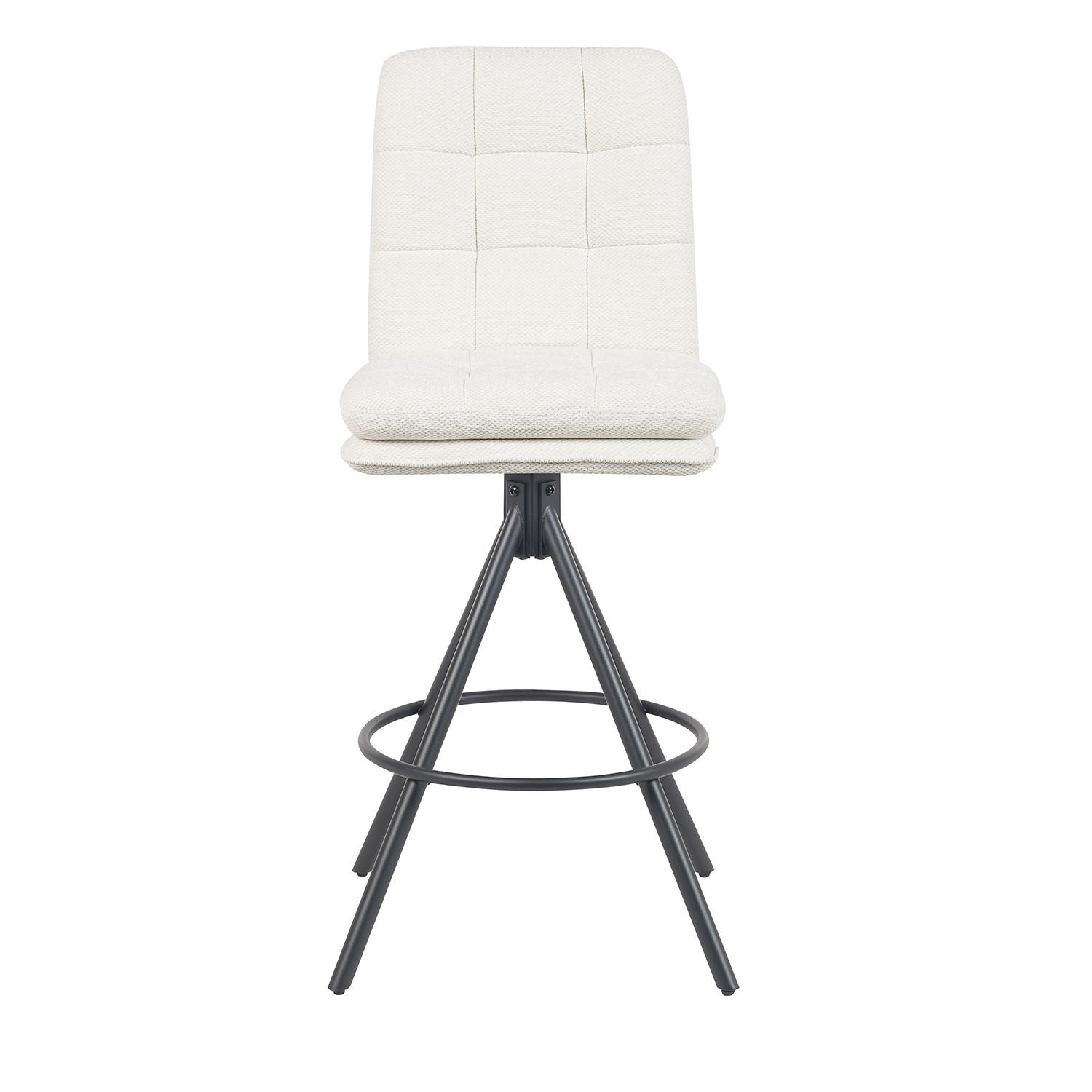 BARHOCKER Tayo - Creme/Schwarz, Textil/Metall (46/106/57cm) - DUBI Möbel