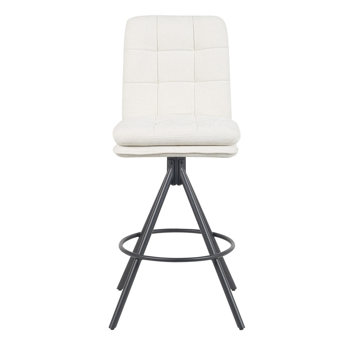 BARHOCKER Tayo - Creme/Schwarz, Textil/Metall (46/106/57cm) - DUBI Möbel