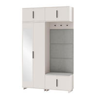 GARDEROBE NAPOLI 1 Kleiderschrank mit Polsterpaneelen GRAU - Beige/Grau, Holzwerkstoff (140/229/40cm) - Jerpax