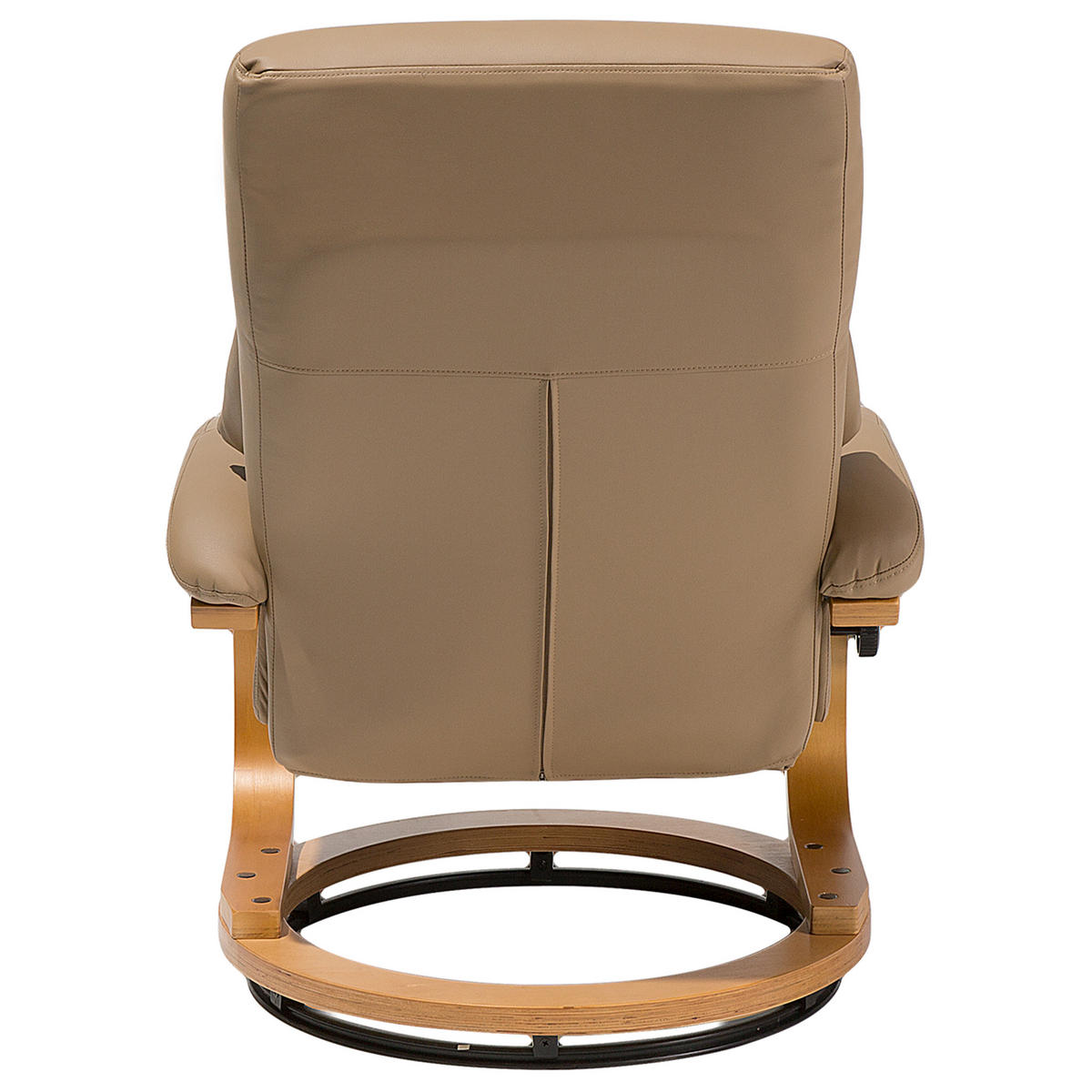 MASSAGESESSEL mit Fußhocker Kunstleder Beige Force - Beige, Holz/Textil (55/100/80cm) - Beliani