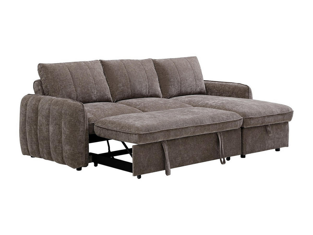 SCHLAFSOFA - 4 Personen - stoff - taupe Naloci - Taupe, Kunststoff/Textil (240/92/158cm) - Vente-Unique