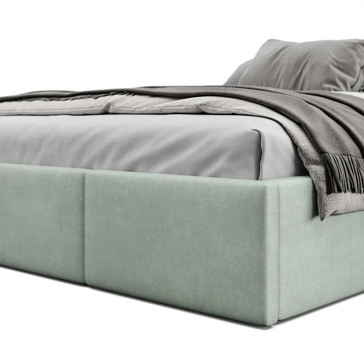 POLSTERBETT für Schlafzimmer Bett mit Stauraum Mint 140x200cm - Mintgrün, Holzwerkstoff/Textil (160/200cm) - Muralo