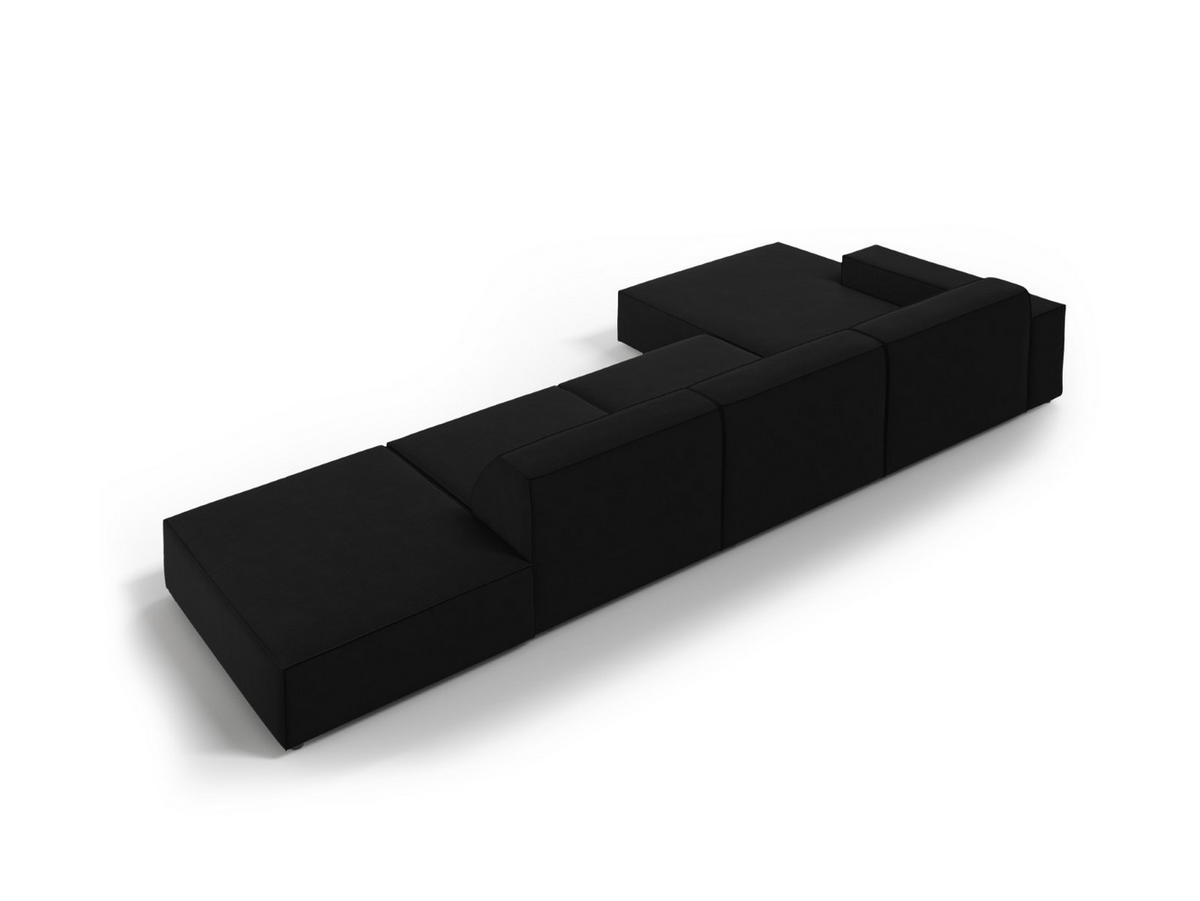 ECKSOFA links Jodie aus Samt schwarz 5 Sitzplätze - Schwarz, Textil (166/341cm) - Micadoni