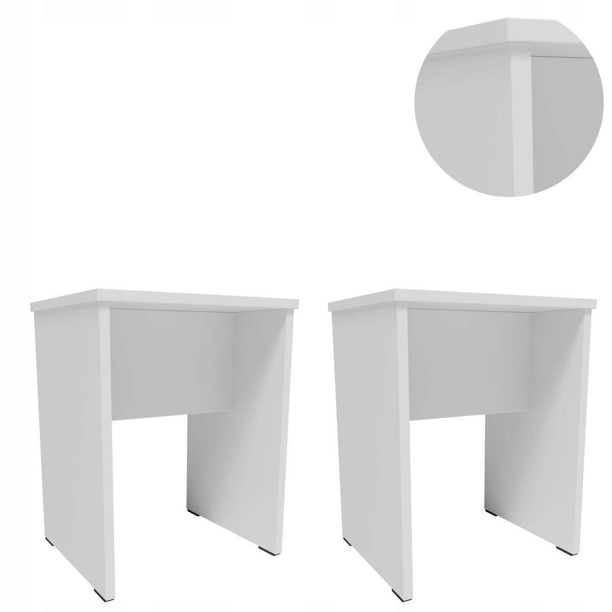TABORET CR3-STERN Weiß 35/30/45,3 cm 2er-Set - Weiß, Holzwerkstoff (35/45.3/30cm)