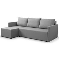ECKSOFA Kriso Grau, mit Schlaffunktion und Bettzeugstauraum - Grau, Holzwerkstoff (217/138cm) - Bettso