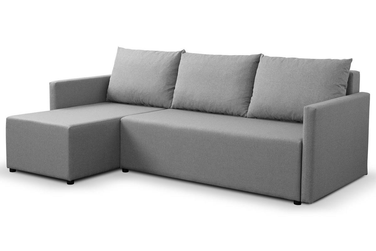 ECKSOFA Kriso Grau, mit Schlaffunktion und Bettzeugstauraum - Grau, Holzwerkstoff (217/138cm) - Bettso