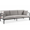 GARTENSOFA RAMBE 3-Personen mit Kissen, Anthrazit/Hellgrau - Dunkelgrau/Hellgrau, Textil/Metall (225/80/80cm) - KONSIMO®