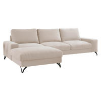 ECKSOFA Flavio, Seite: Links - L1F+L2F+R4 - Schwarz/Naturfarben, Holz/Textil (300/179cm) - MIRJAN24