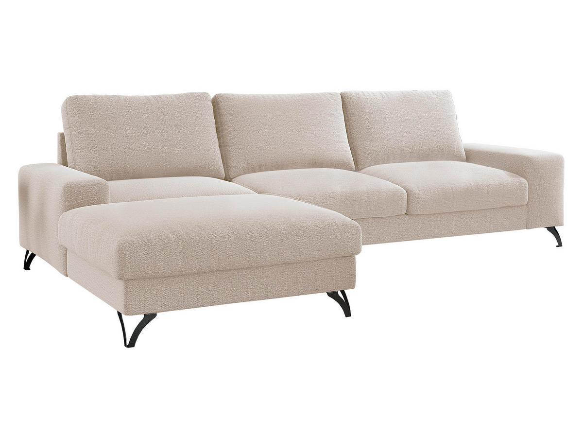 ECKSOFA Flavio, Seite: Links - L1F+L2F+R4 - Schwarz/Naturfarben, Holz/Textil (300/179cm) - MIRJAN24