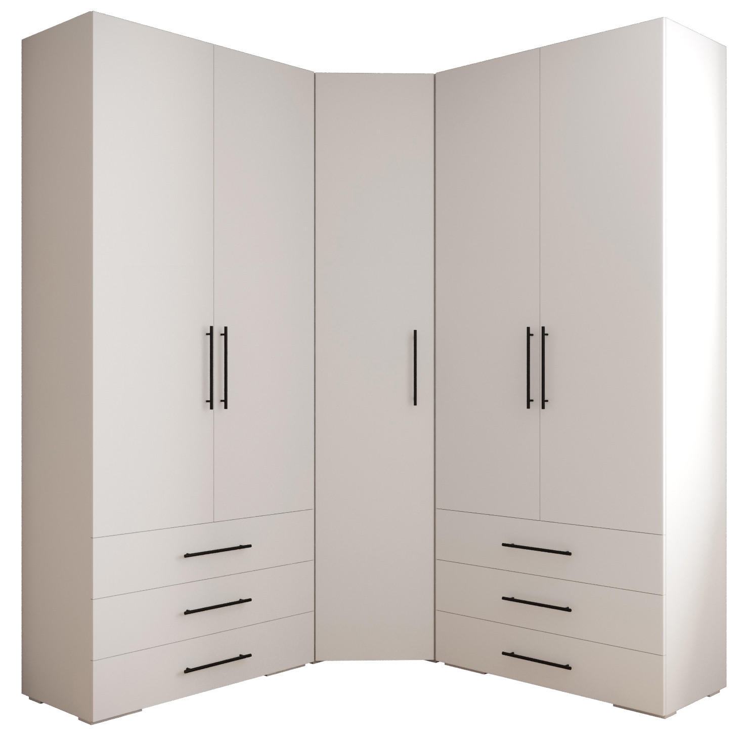 GARDEROBEN-SET 236,7/181,7/47 - Schwarz/Weiß, Holz/Kunststoff (181.7/236.7/47cm) - Abiks Möbel