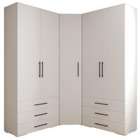 GARDEROBEN-SET 236,7/181,7/47 - Schwarz/Weiß, Holz/Kunststoff (181.7/236.7/47cm) - Abiks Möbel