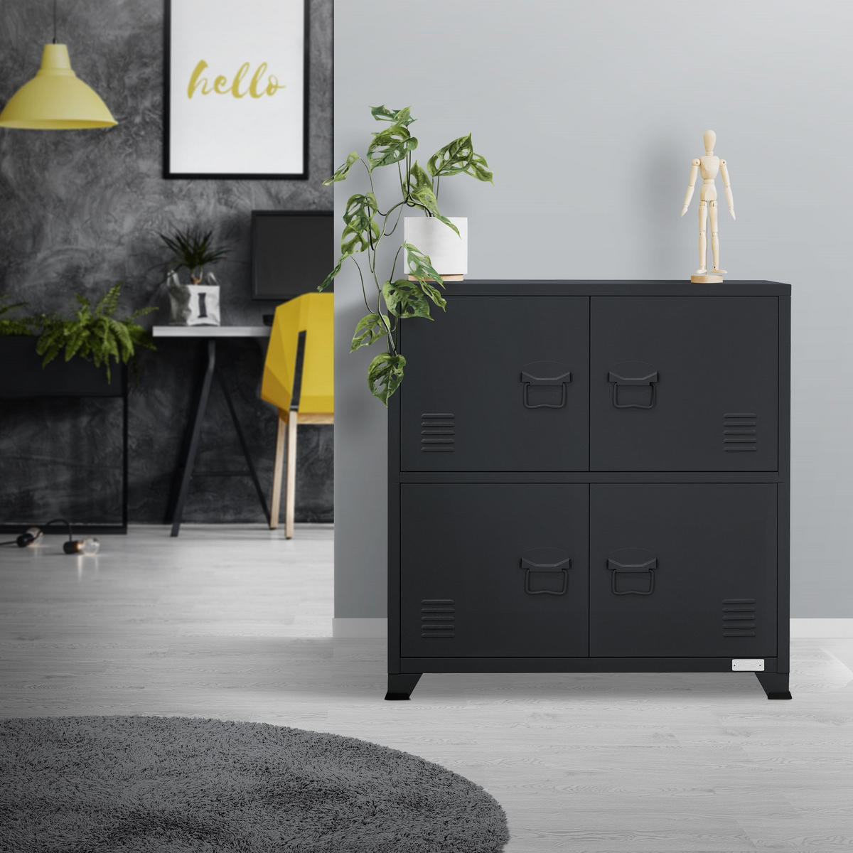 AKTENSCHRANK 75x40x80,5 cm Anthrazit aus Stahl - Anthrazit, Metall (40/80.5/75cm) - ML-DESIGN