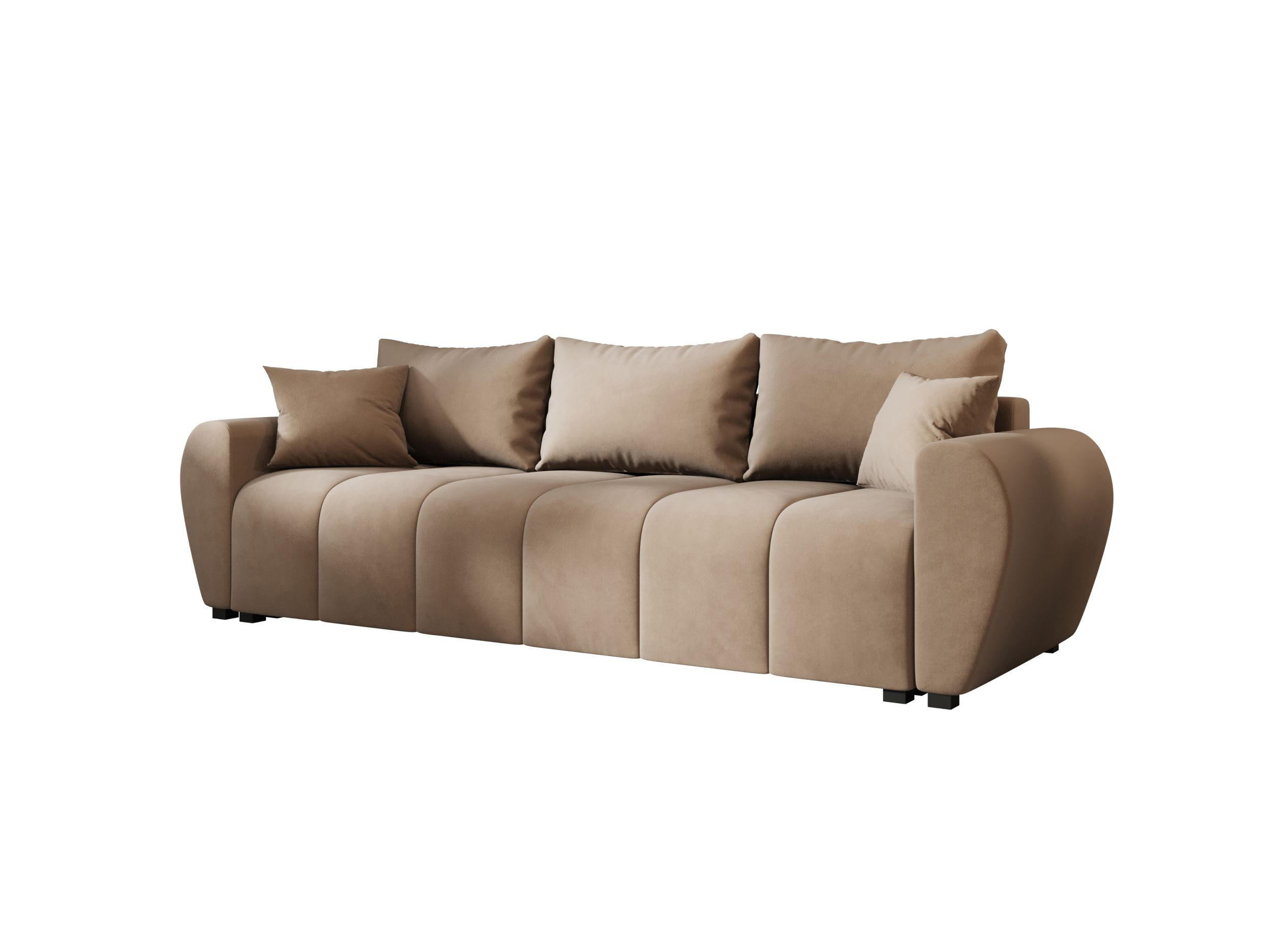 SOFA MOLISA mit Schlaffunktion ITAKA 48 mit Stauraum - Hellbraun, Textil (86/82/246cm) - Bedante
