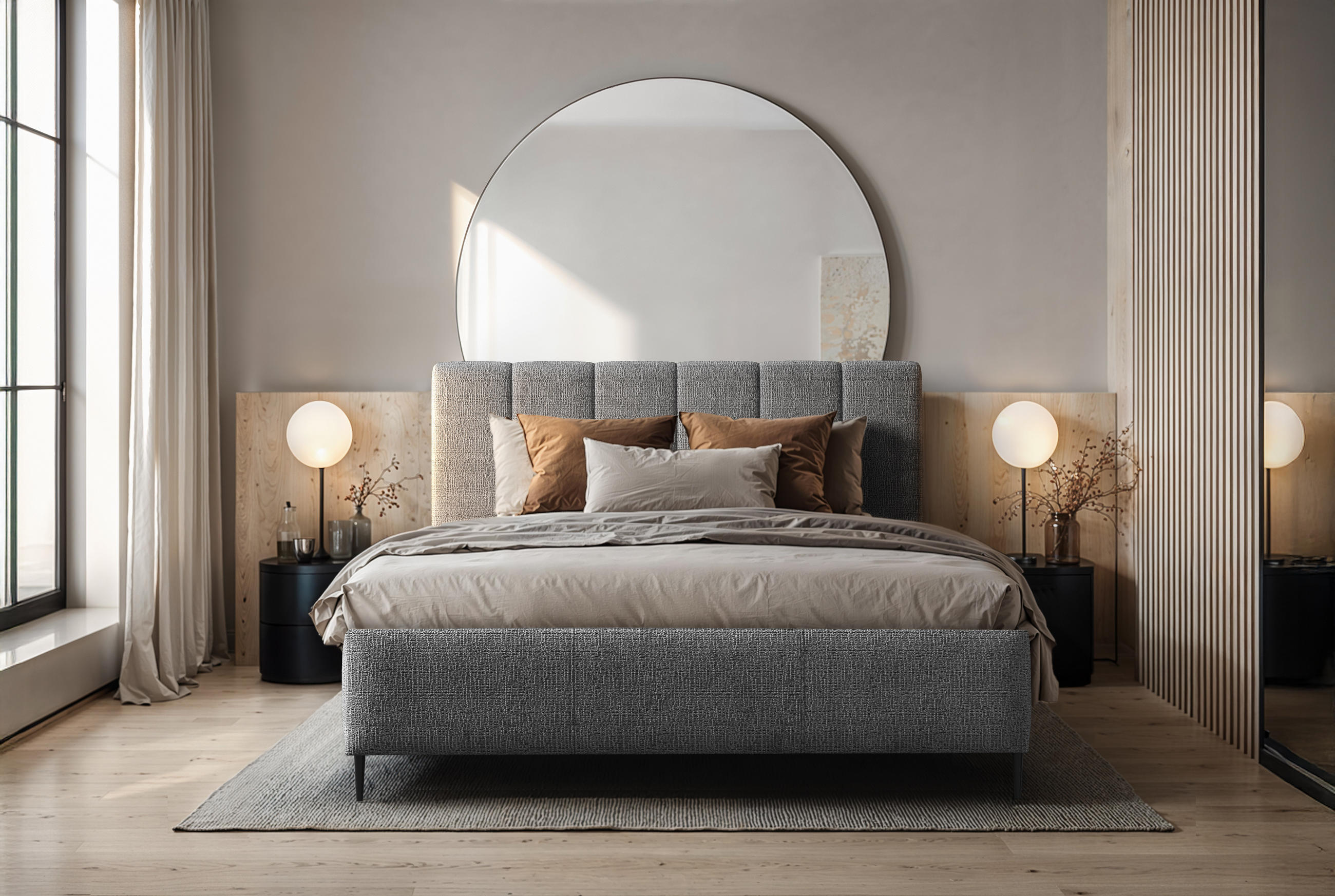 POLSTERBETT Zart 180x200 cm mit Bettkasten und Gasdruckfedern – Grau, modernes Design - Grau, Textil (180/200cm)