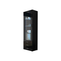 VITRINE Soho S01 - Silberfarben/Schwarz, Holzwerkstoff/Kunststoff (60/192/41cm) - MIRJAN24