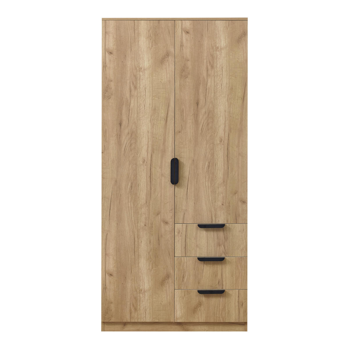 KLEIDERSCHRANK Eiselfing - Eichefarben, Holzwerkstoff (80/176/52cm) - [en.casa]
