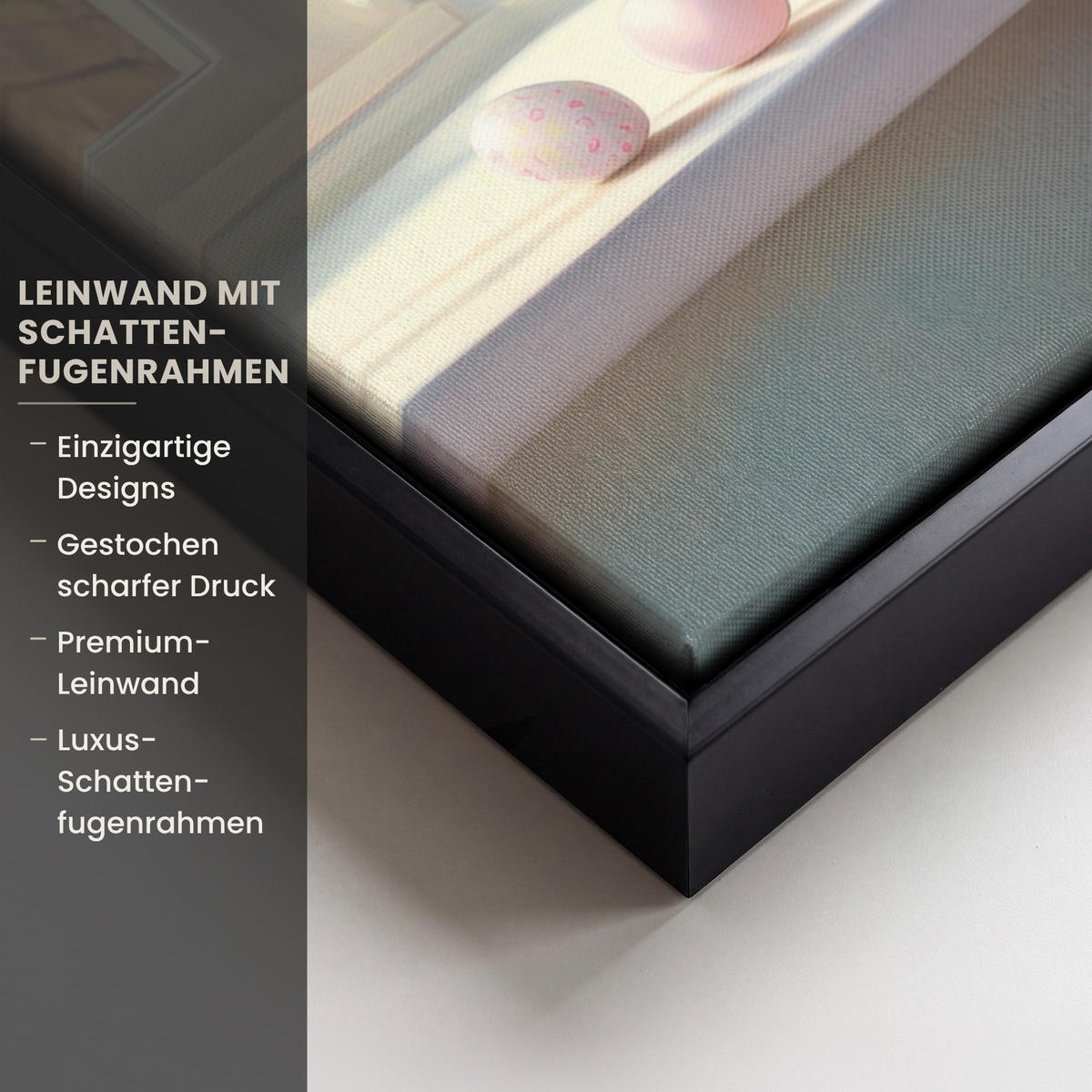 LEINWAND Bilder mit Rahmen - Stillleben - Vase - Osterzweig - 60x80 - Hellblau, Textil (60/80cm) - MuchoWow
