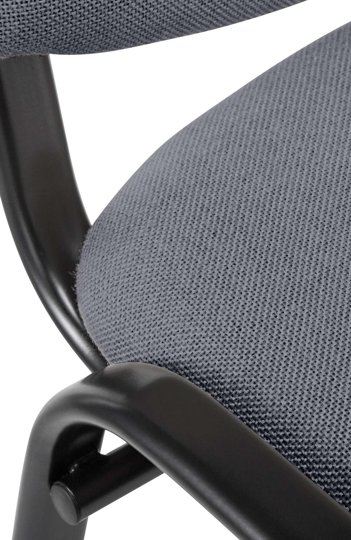 BESUCHERSTUHL Stoff grau - Grau, Textil/Metall (53/83/53cm) - CLP