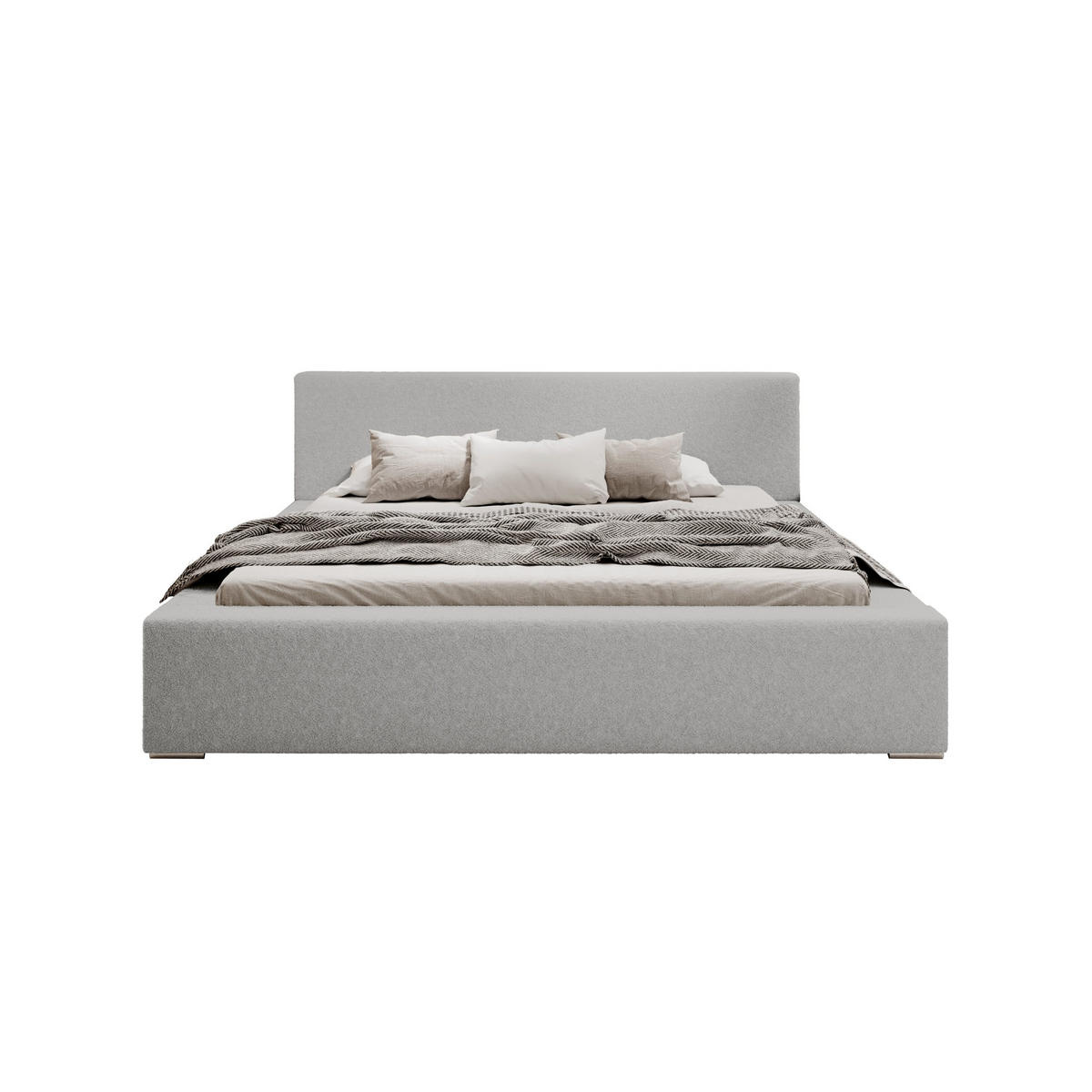 POLSTERBETT Jenne 180x200 cm, Grau - Grau, Textil (180/200cm) - Fedve