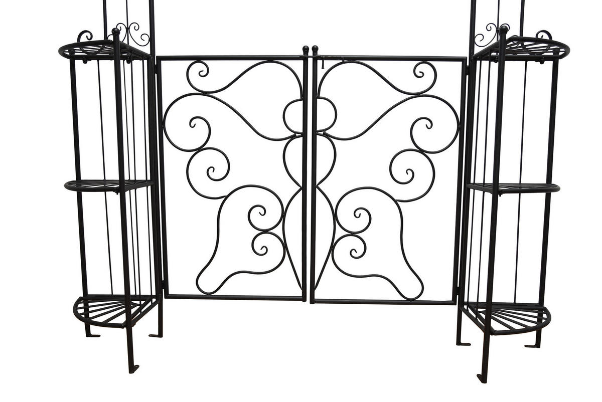 PFORTE Tokio Rosenbogen Stahl Schwarz 230x28x156cm - Schwarz, Metall (28/230/156cm) - DELUKE
