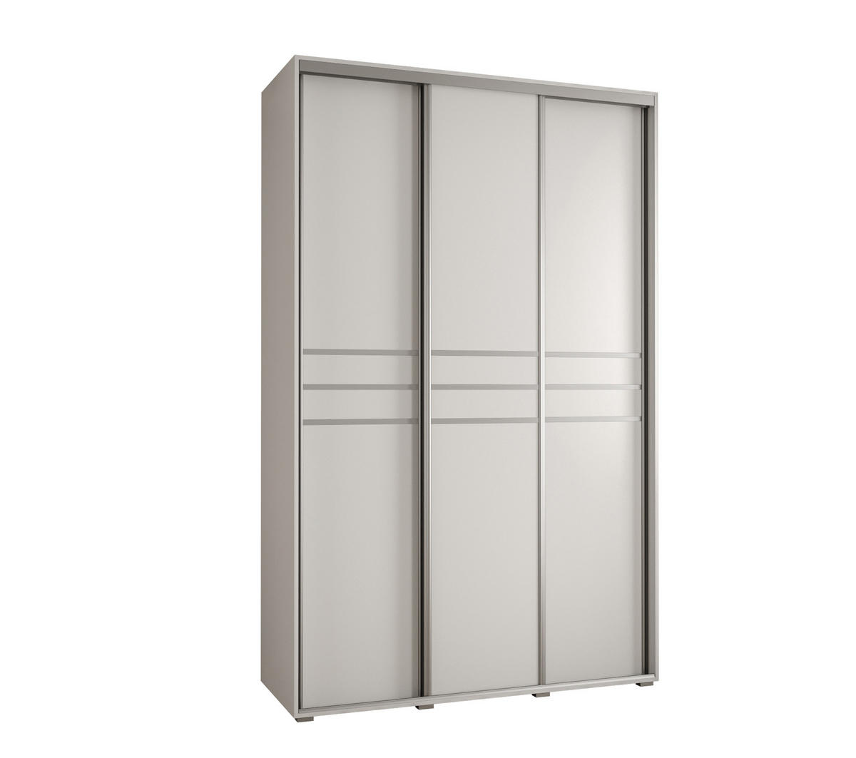 SCHWEBETÜRENSCHRANK 235,2/160/45 3-türig - Silberfarben/Weiß, Holz/Metall (160/235/45cm) - Abiks Möbel